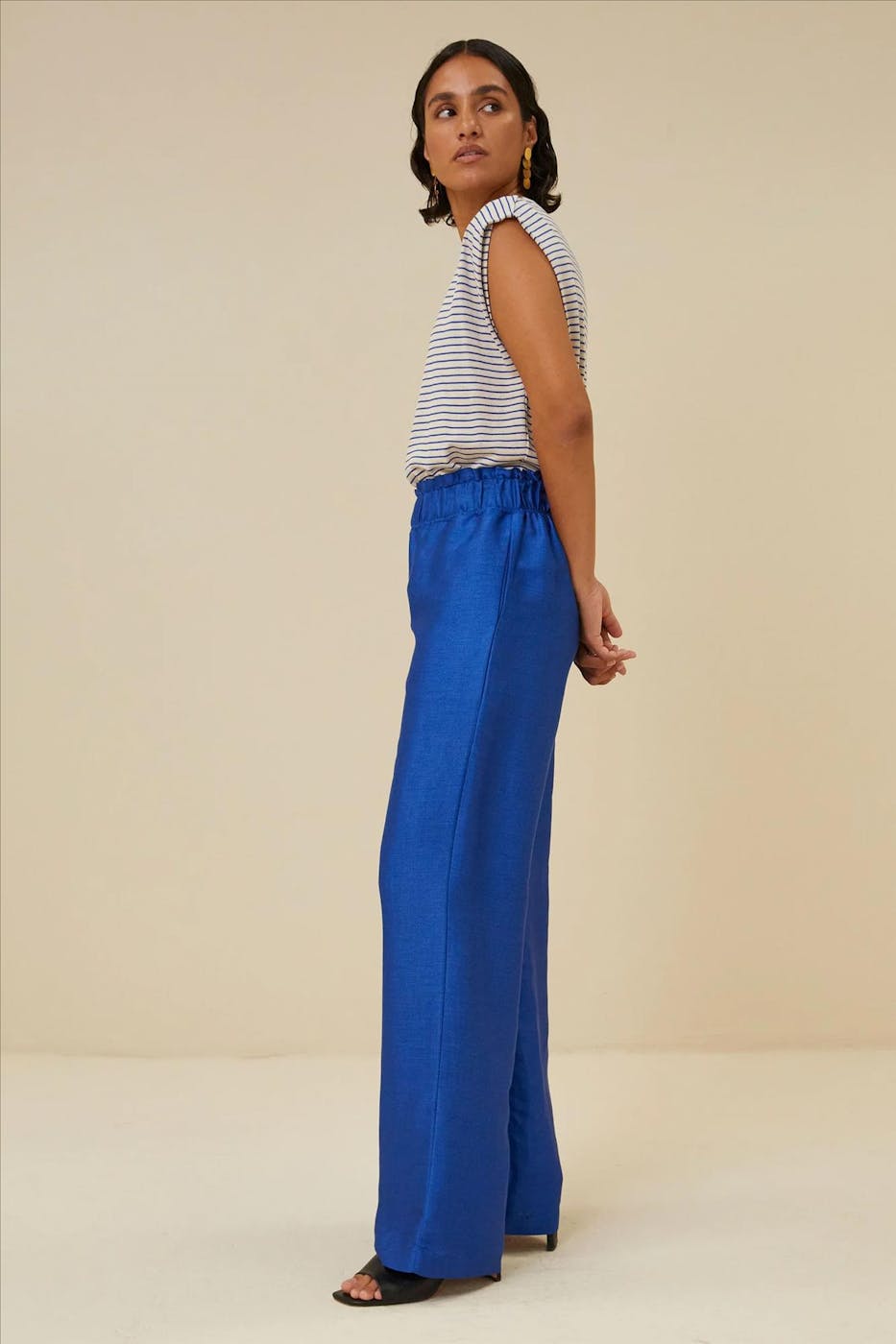 BY BAR - Ecru-Blauwe Diede Small Stripe top