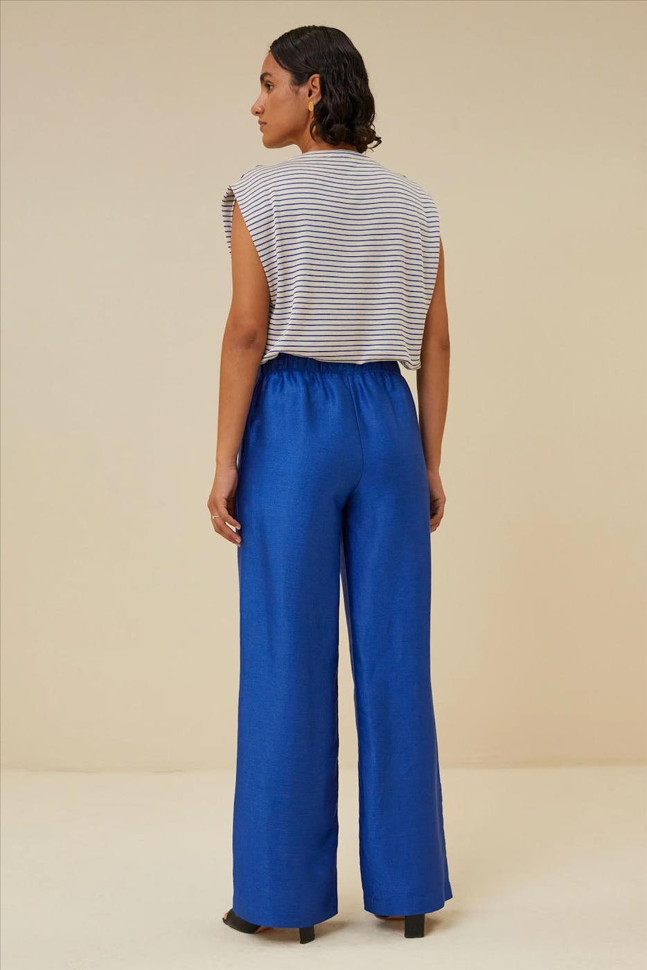 BY BAR - Ecru-Blauwe Diede Small Stripe top