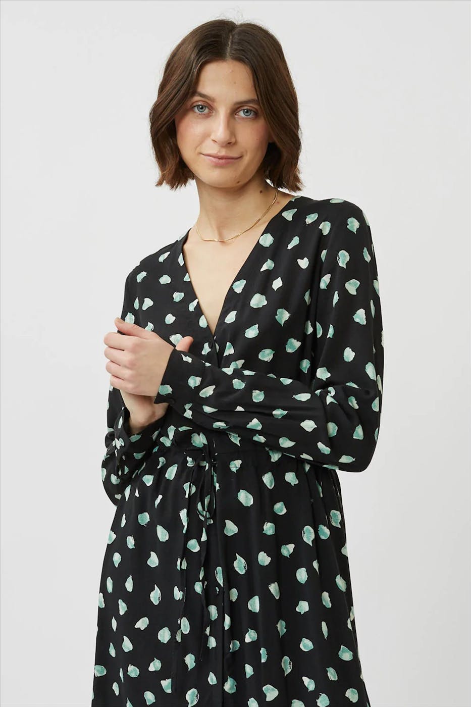 Minimum - Zwart-groene Niola jurk