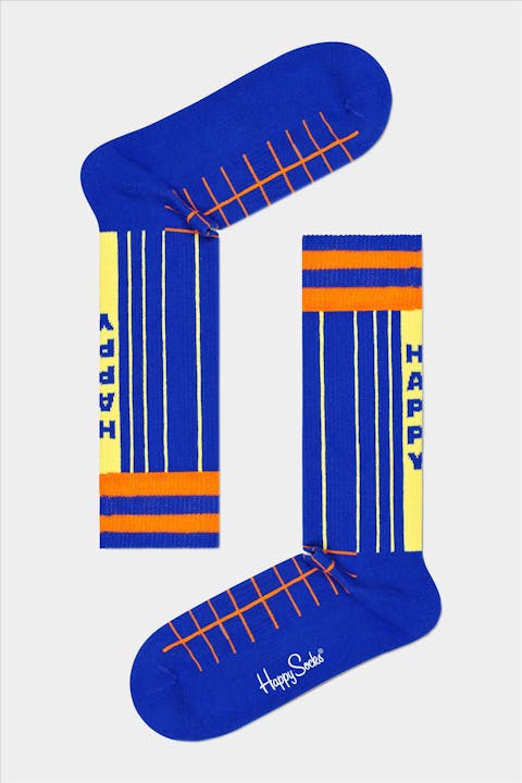 Happy Socks - Koningsblauwe Grid Stripe sokken, maat: 41-46