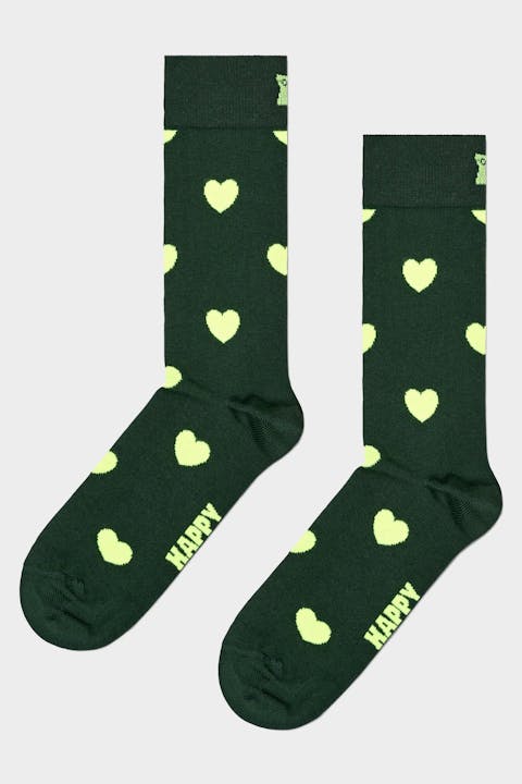 Happy Socks - Groene Hearts sokken, maat: 41-46