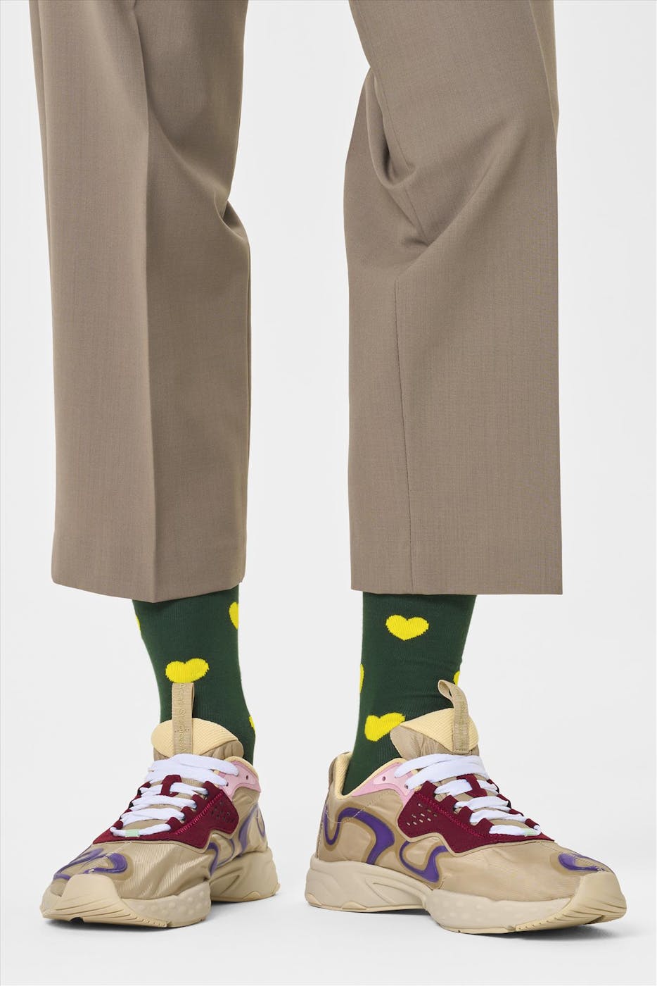 Happy Socks - Groene Hearts sokken, maat: 41-46