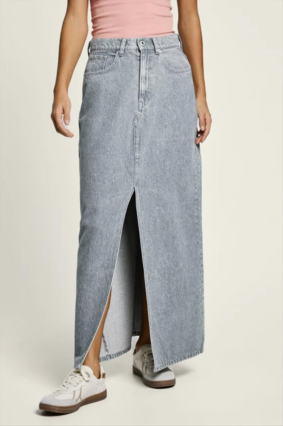 Pepe Jeans London - Grijze Maxi jeansrok