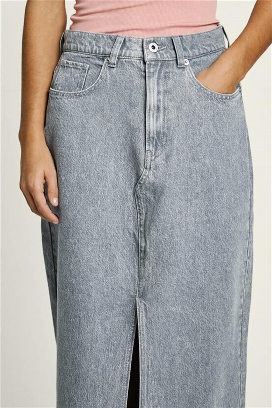 Pepe Jeans London - Grijze Maxi jeansrok
