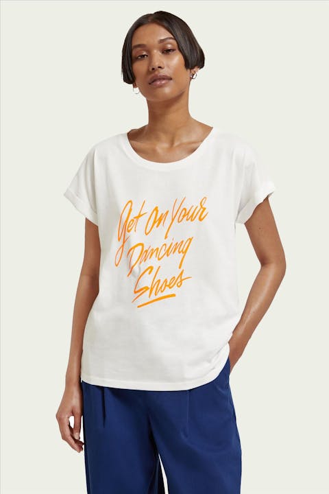 Scotch & Soda - Witte Get On Your Dancing Shoes t-shirt
