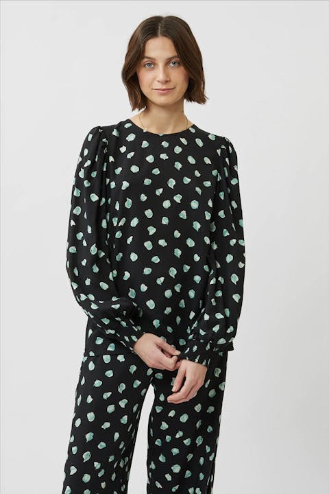 Minimum - Zwart-groene Virana blouse