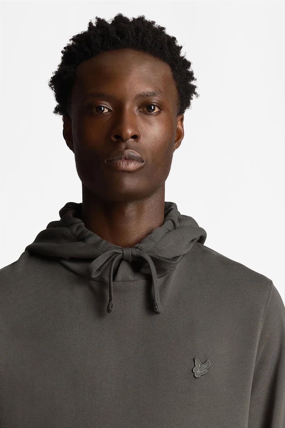 Lyle & Scott - Donkergrijze Tonal Eagle hoodie