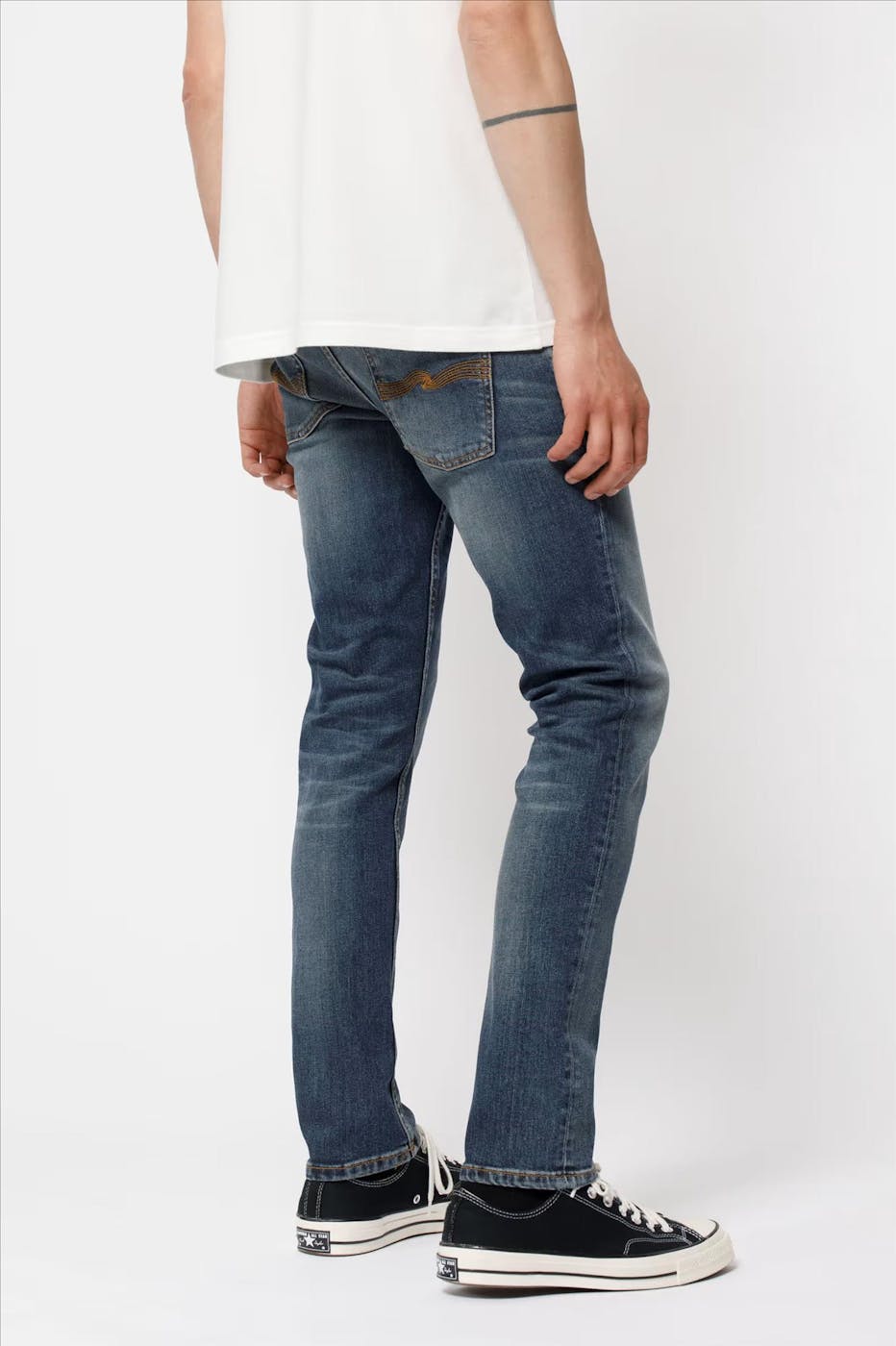 Nudie Jeans Co. - Beigeblauwe Grim Tim slim jeans