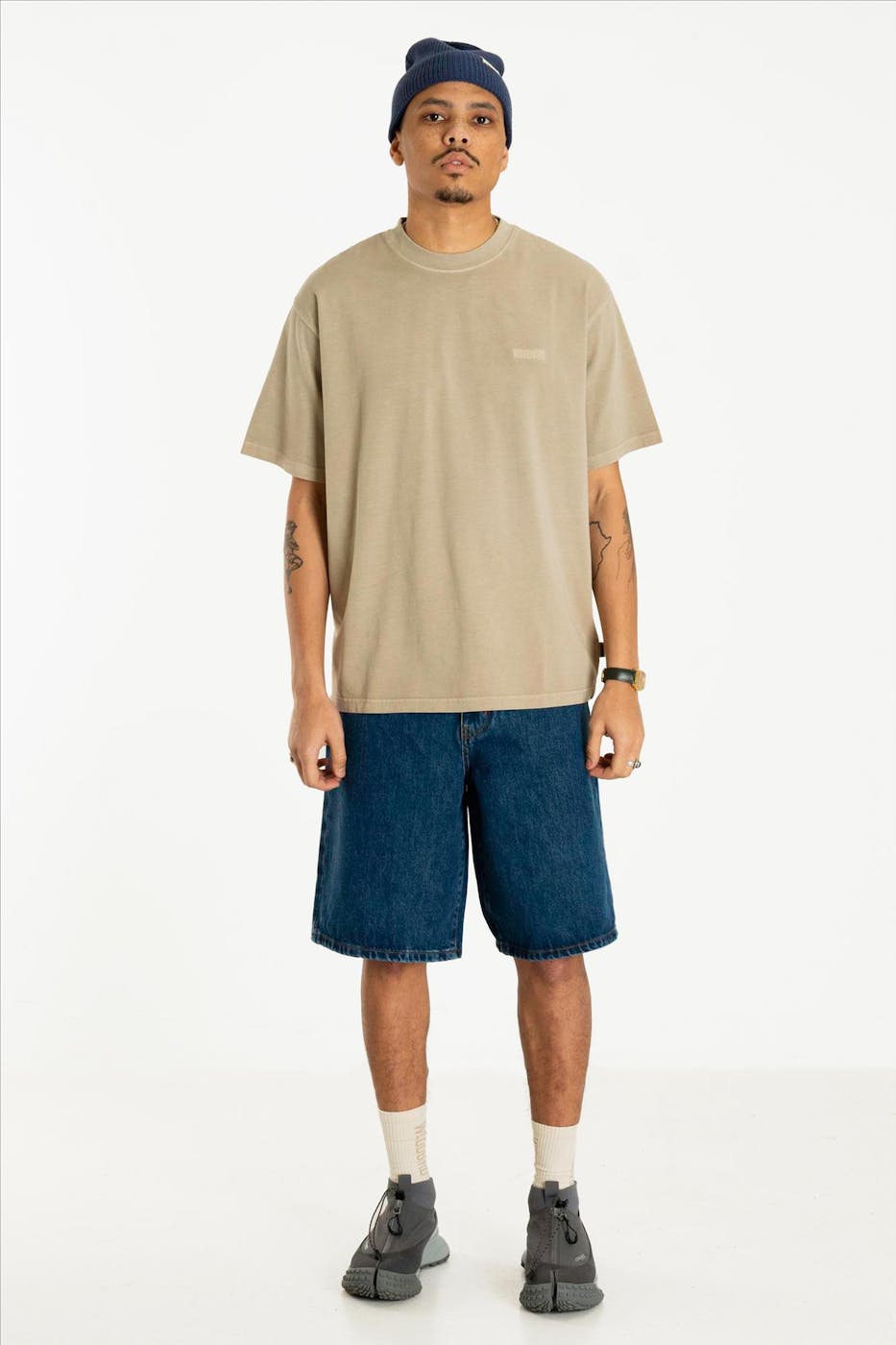 WOODBIRD - Lichtgroene Baine Washed T-shirt