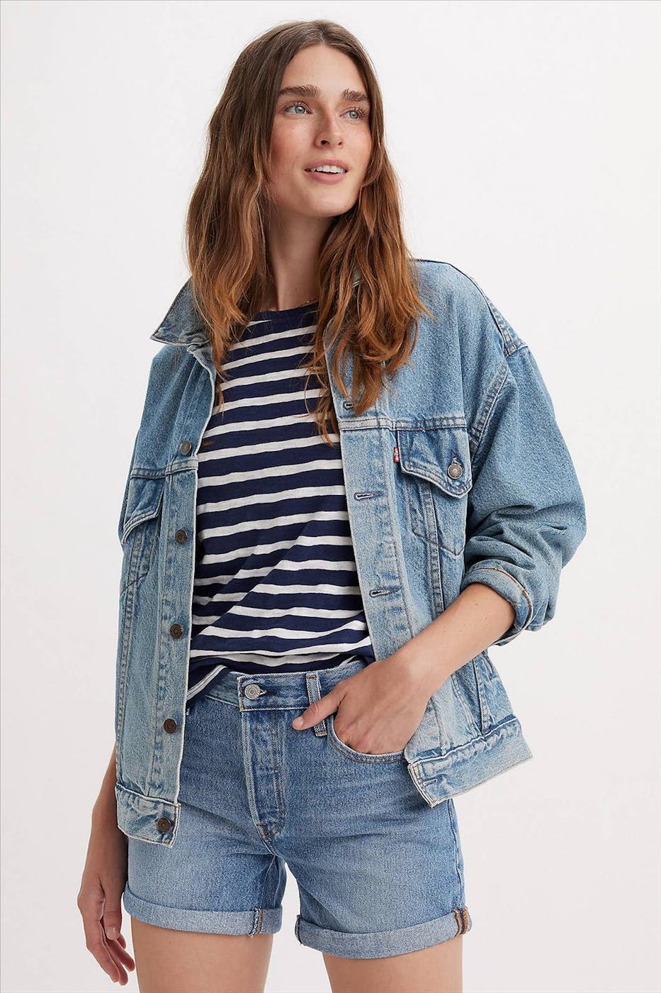 Levi's - Blauwe 501 Rolled jeansshort