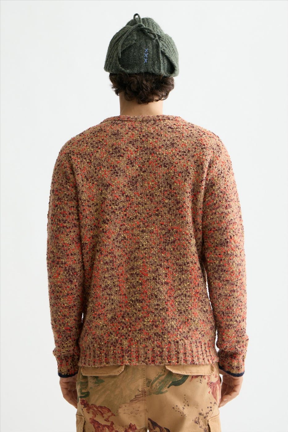 Scotch & Soda - Beige-Oranje Chunky trui