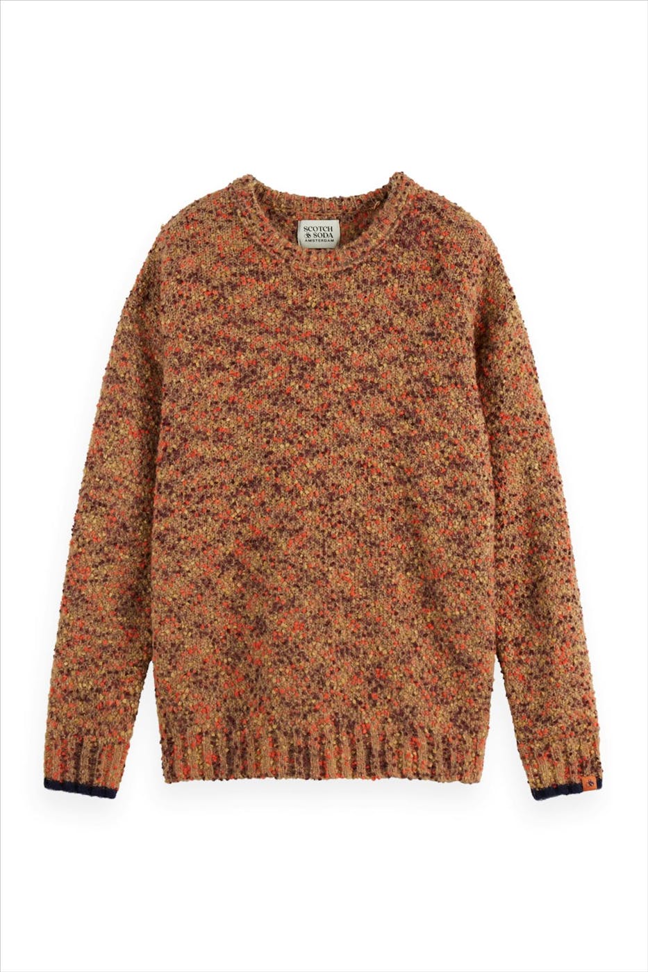 Scotch & Soda - Beige-Oranje Chunky trui