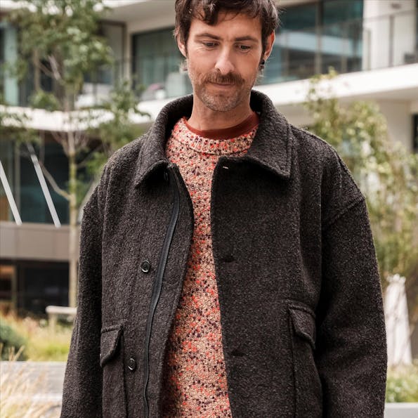 Scotch & Soda - Beige-Oranje Chunky trui