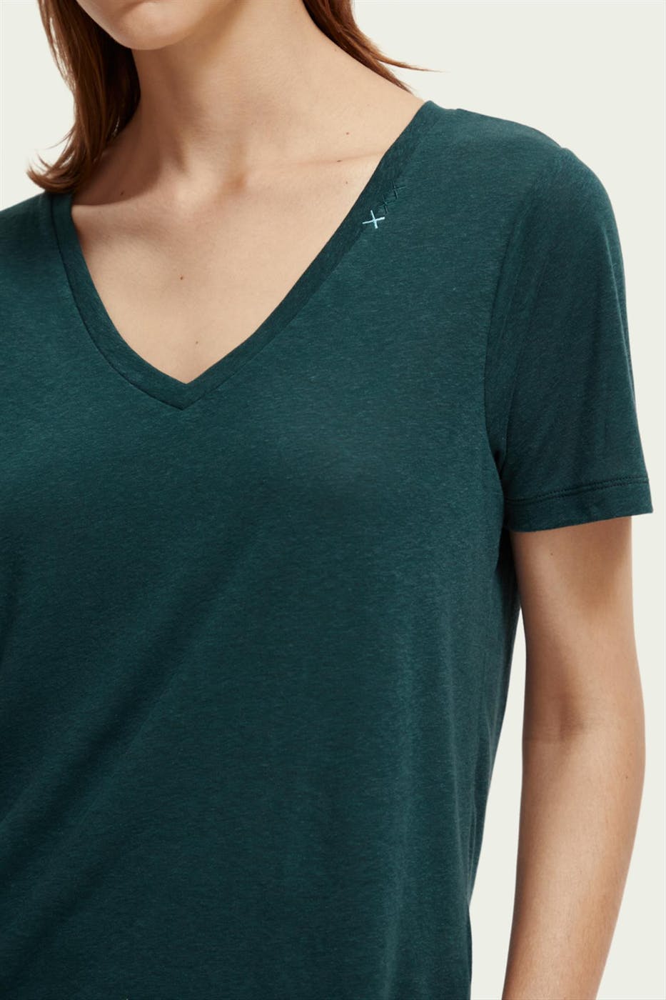 Scotch & Soda - Donkergroene Classic T-shirt