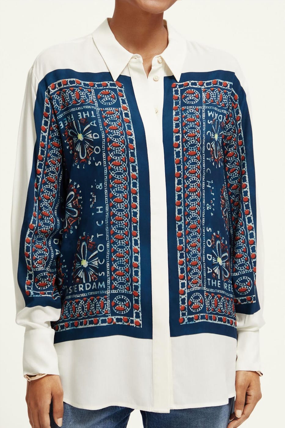 Scotch & Soda - Witte Bandana-print blouse