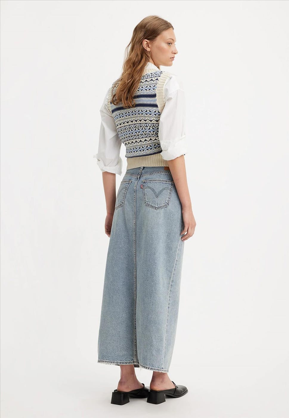 Levi's - Blauwe Ankle Column jeansrok