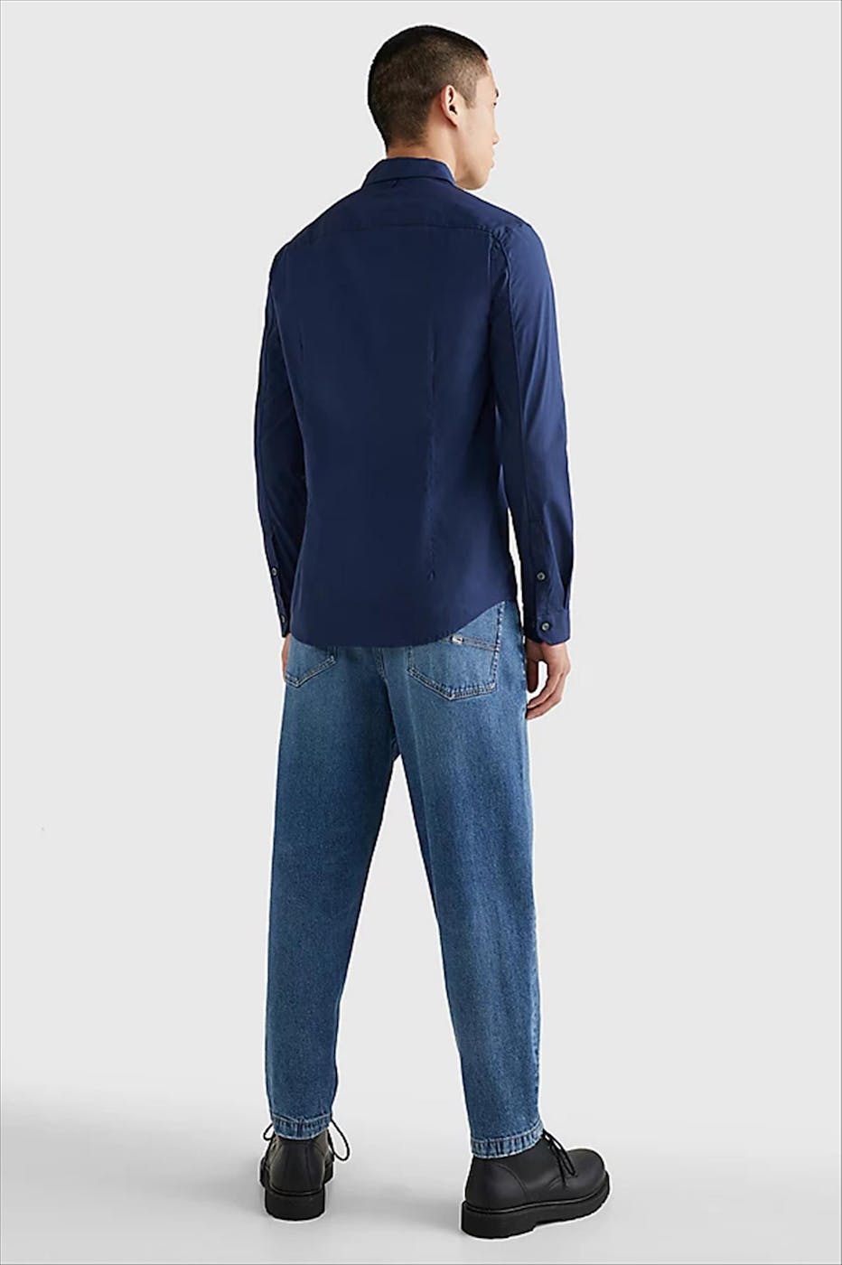 Tommy Jeans - Donkerblauw Original Stretch hemd