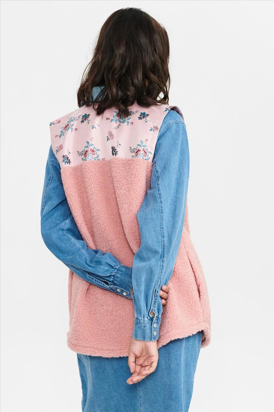 Nümph - Roze-lichtblauwe Nuhella Waistcoat