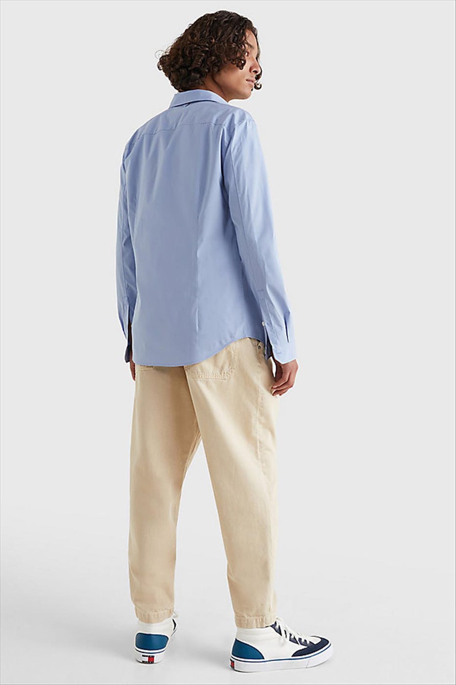 Tommy Jeans - Lichtblauw Original Stretch hemd