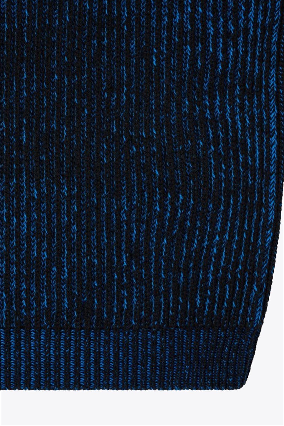 Edwin - Zwart-Blauwe Roni High Collar trui