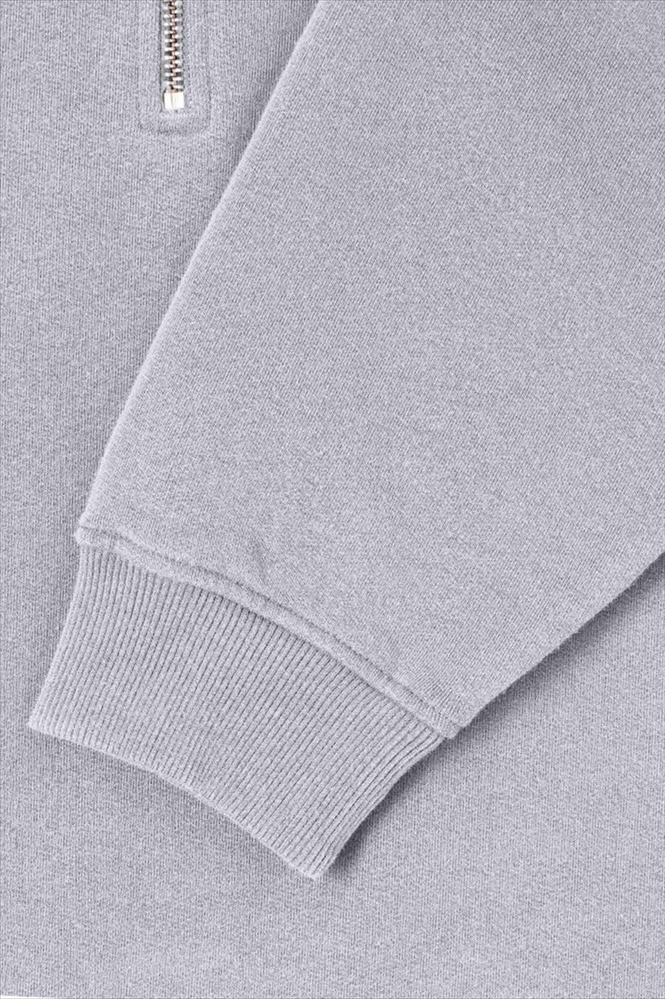 Edwin - Lichtgrijze Koji Half Zip sweater