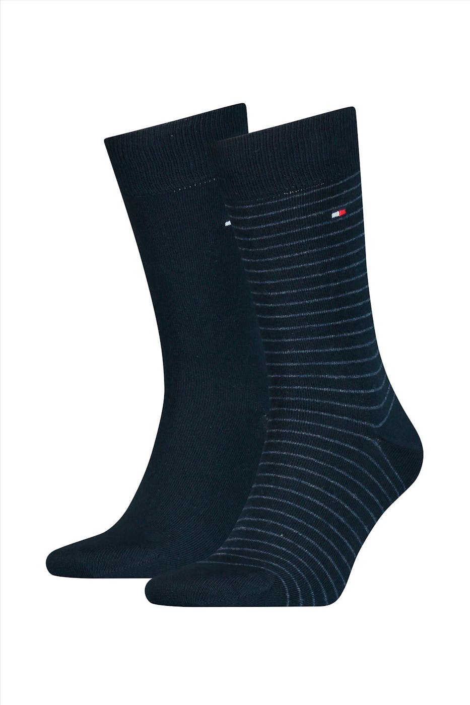 Hilfiger socks - Donkerblauwe Stripes 2-pack sokken, maat: 43-46