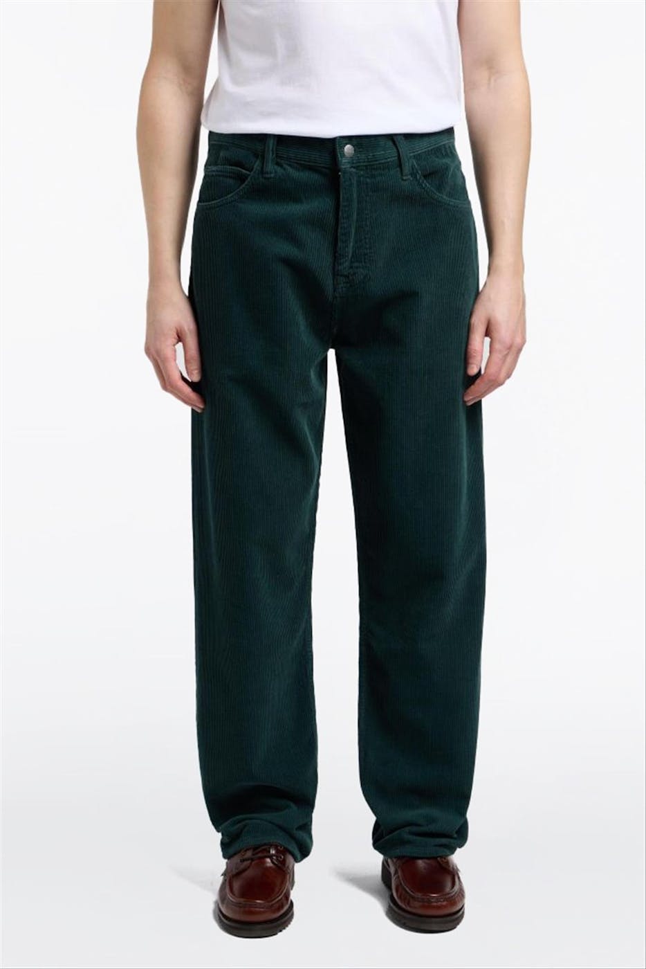 Edwin - Donkergroene Matrix loose straight broek