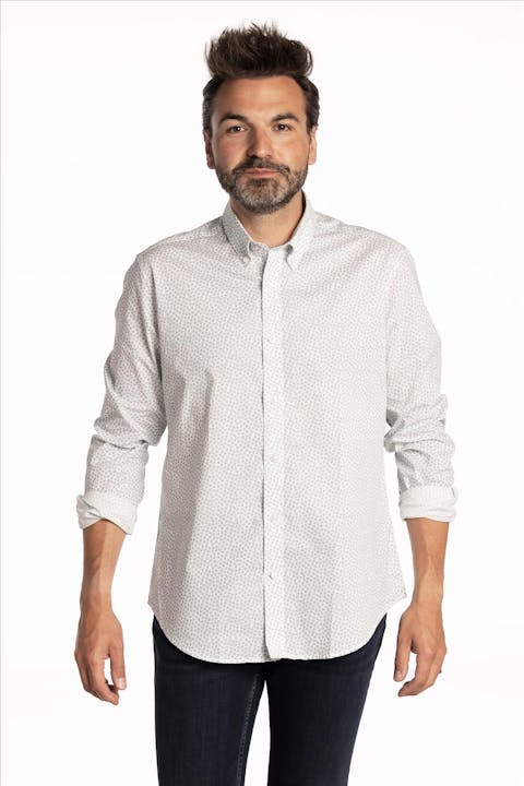 Ben Sherman - Wit Stripe Print Regular Fit hemd