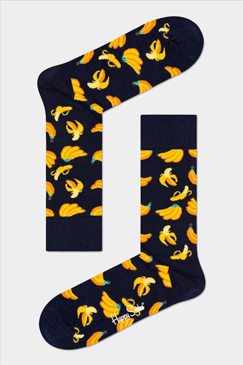 Happy Socks - Donkerblauw-gele Banana sokken, maat 36-40