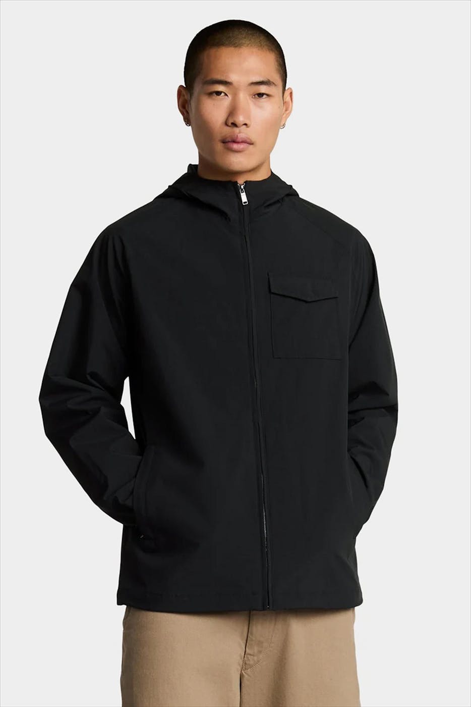 Lyle & Scott - Zwarte Hooded Shell jas