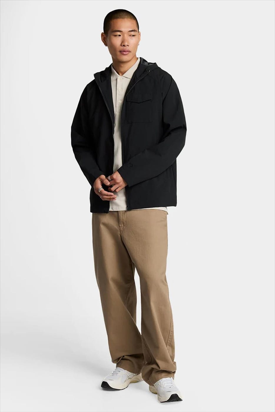 Lyle & Scott - Zwarte Hooded Shell jas
