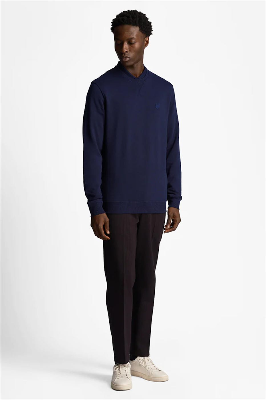 Lyle & Scott - Donkerblauwe Tonal Eagle sweater