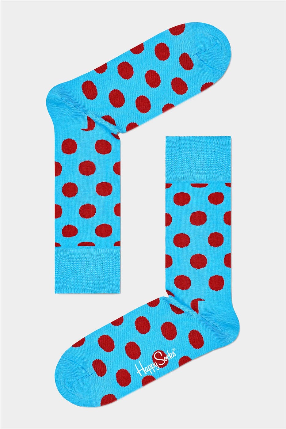Happy Socks - Blauwe-donkerrode Big Dot sokken, maat: 36-40