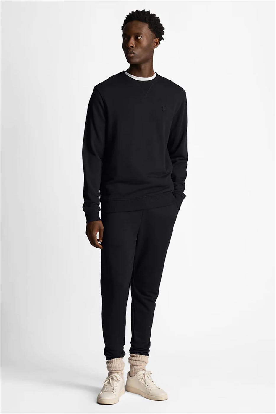 Lyle & Scott - Zwarte Tonal Eagle sweater