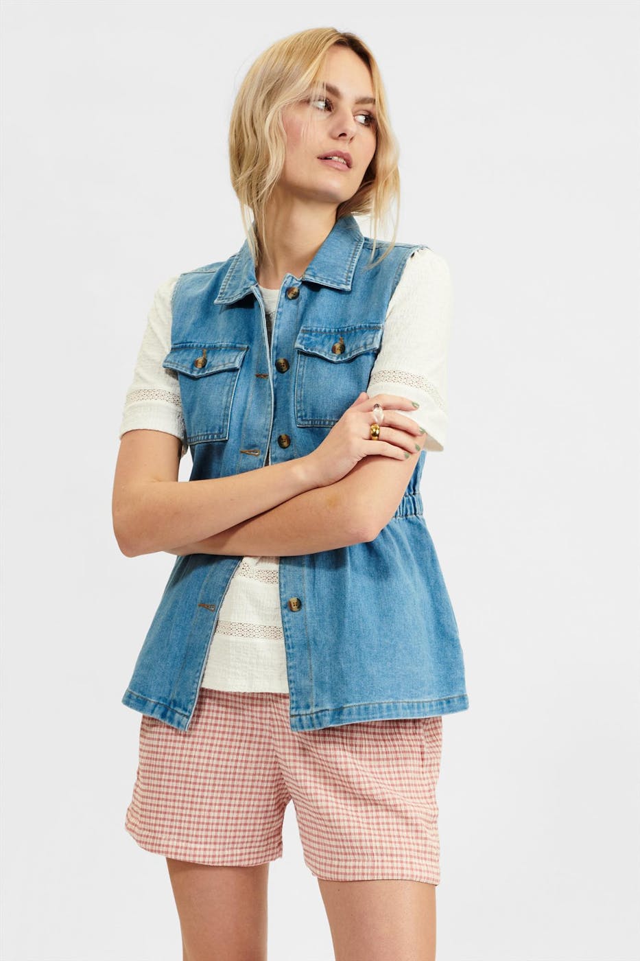 Nümph - Lichtblauwe Nuninna Denim waistcoat