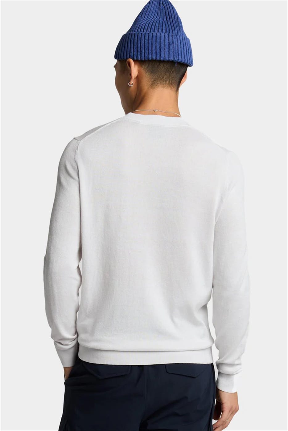 Lyle & Scott - Lichtgrijze Superfine Crew Neck trui