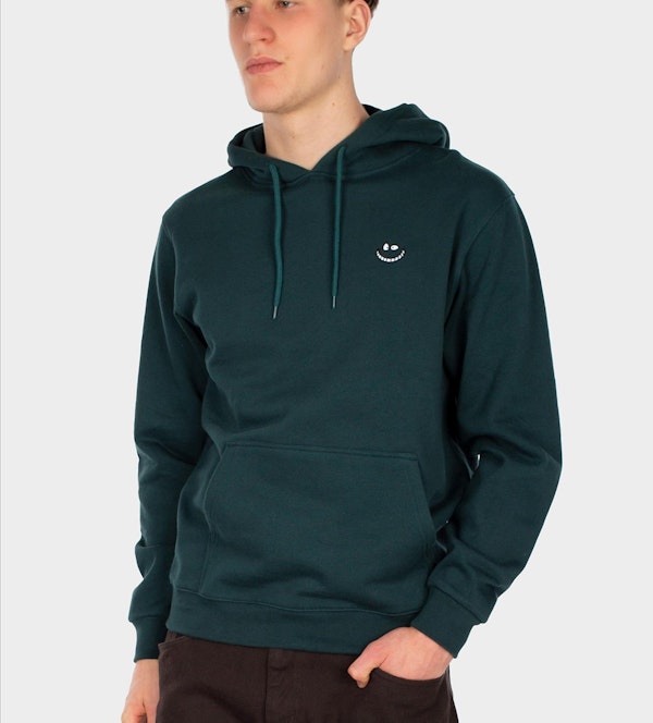 Iriedaily - Donkergroene Grin Cat hoodie