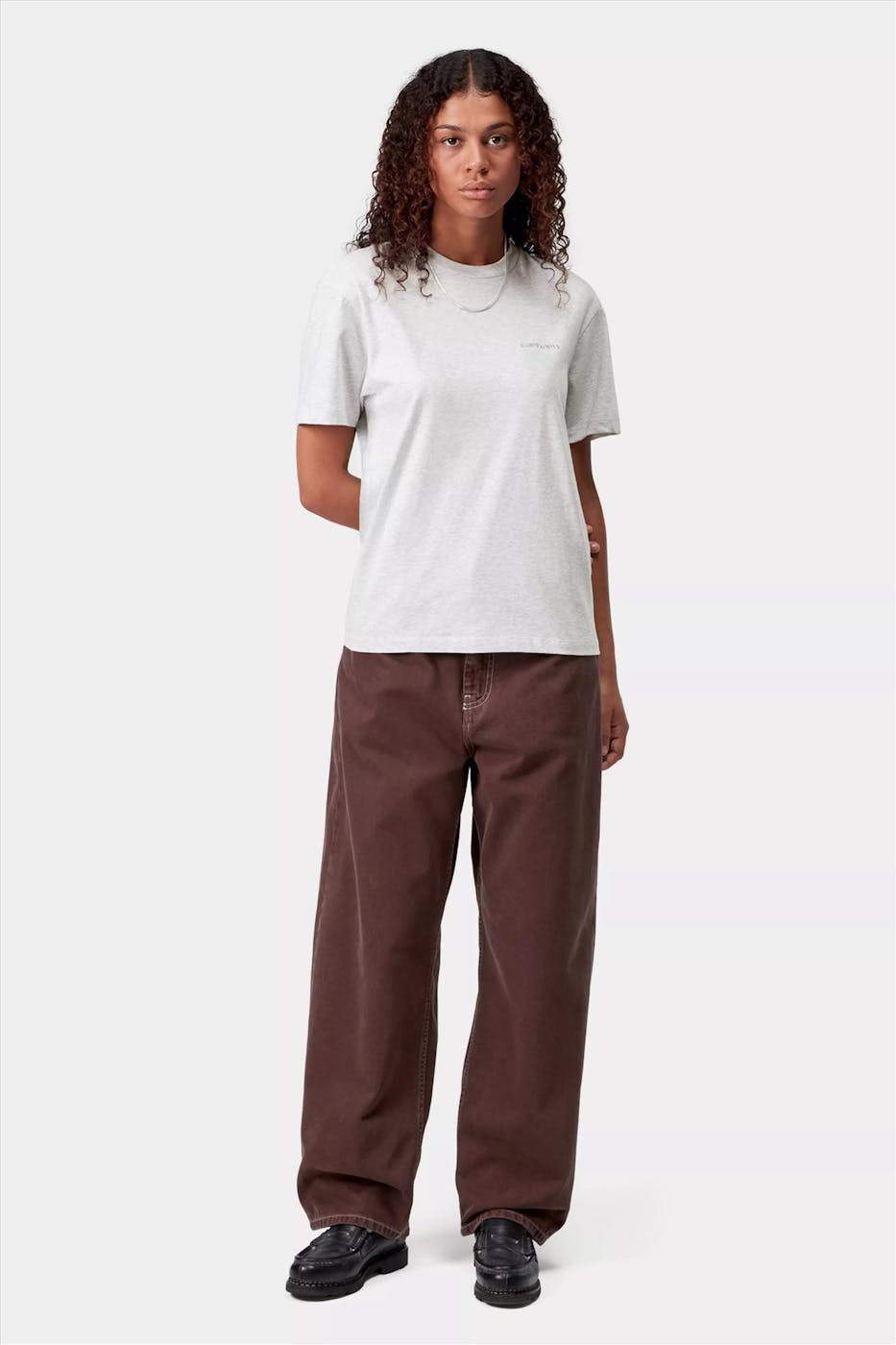 Carhartt WIP - Lichtgrijze Script Embroidery T-shrit