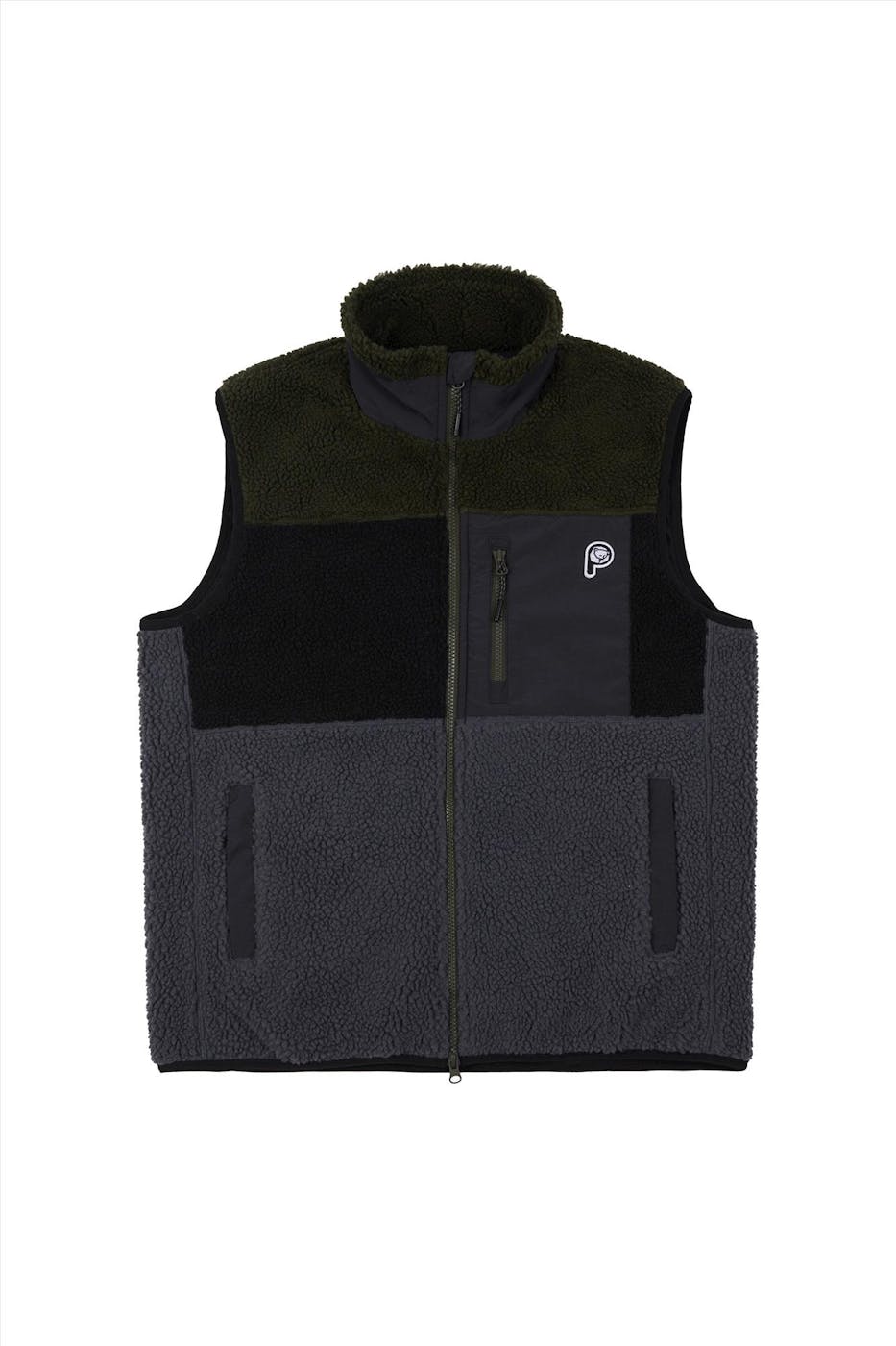 Penfield - Kaki-Zwart-Blauwe Teddy bodywarmer