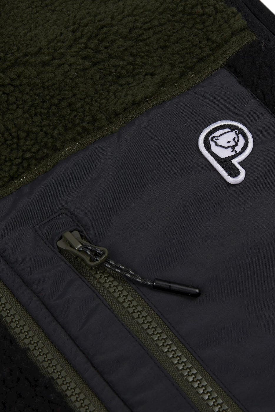 Penfield - Kaki-Zwart-Blauwe Teddy bodywarmer