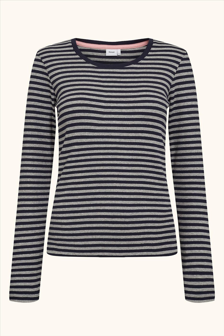 Nümph - Grijze-Donkerblauwe Melany longsleeve