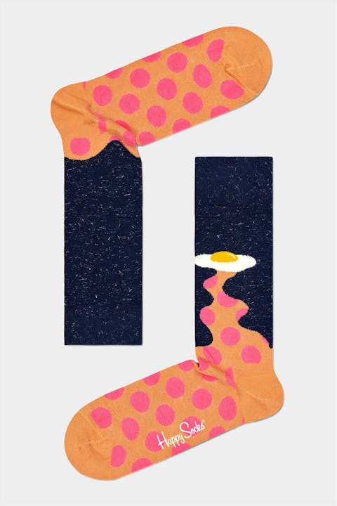 Happy Socks - Donkerblauw-roze Space Egg Sokken, maat 41-46