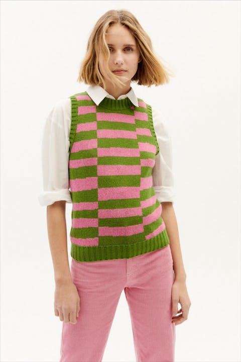 Thinking Mu - Groen-roze Tipsy Parrot Green Mut Knitted trui