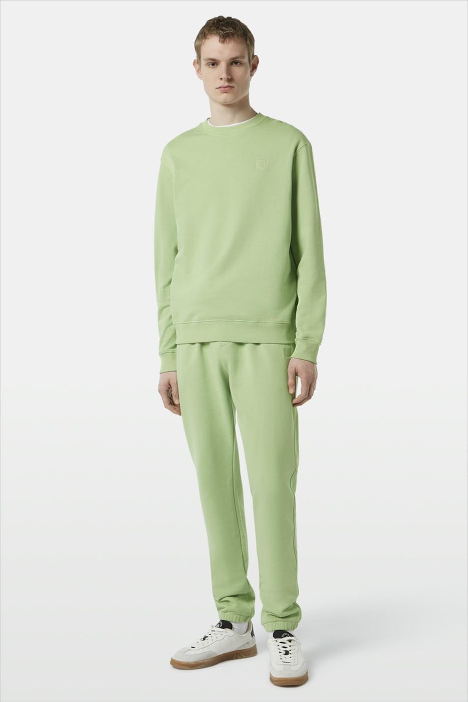 Scotch & Soda - Lichtgroene Essential Badge sweater
