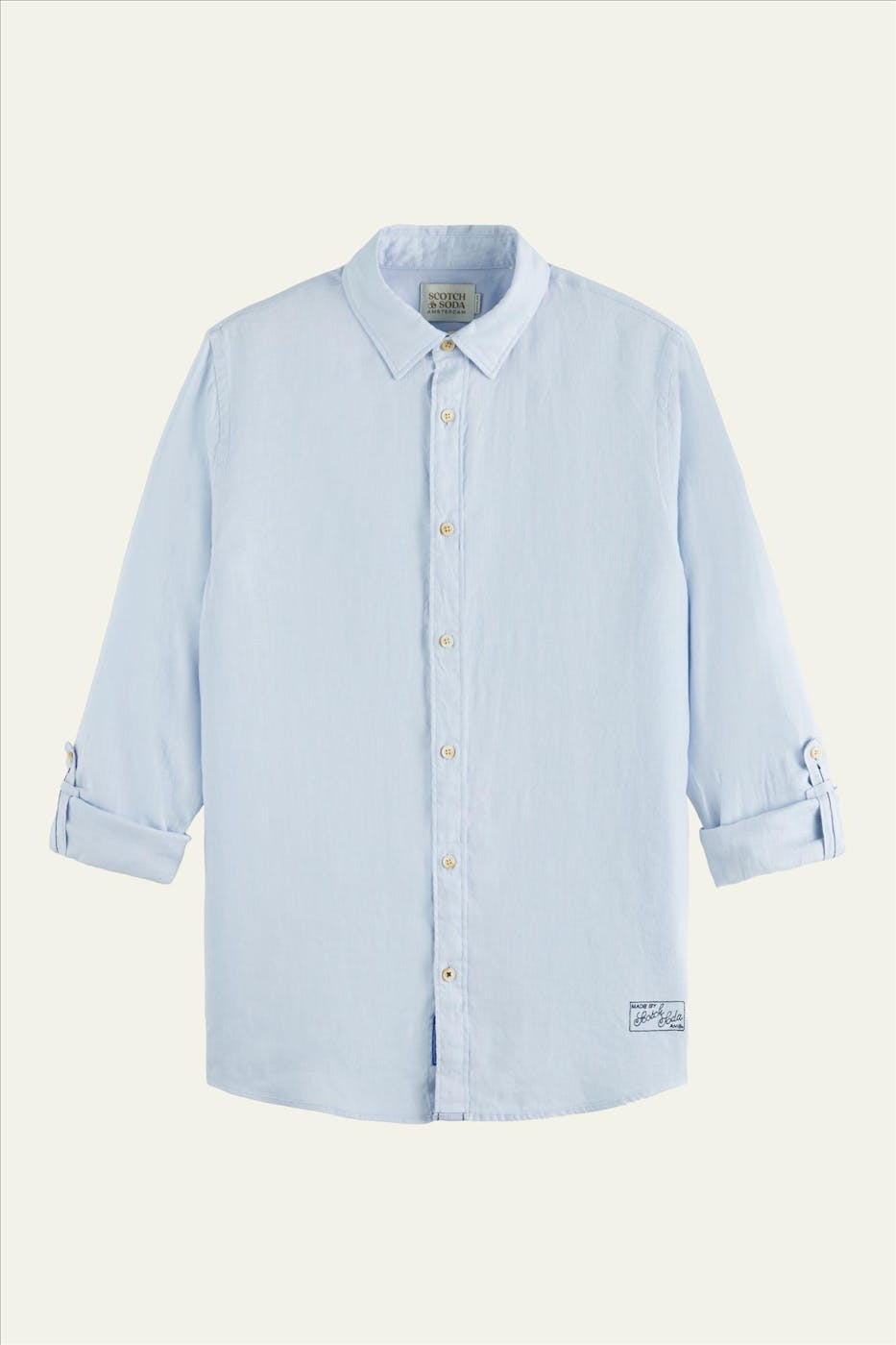 Scotch & Soda - Lichtblauw Linen hemd