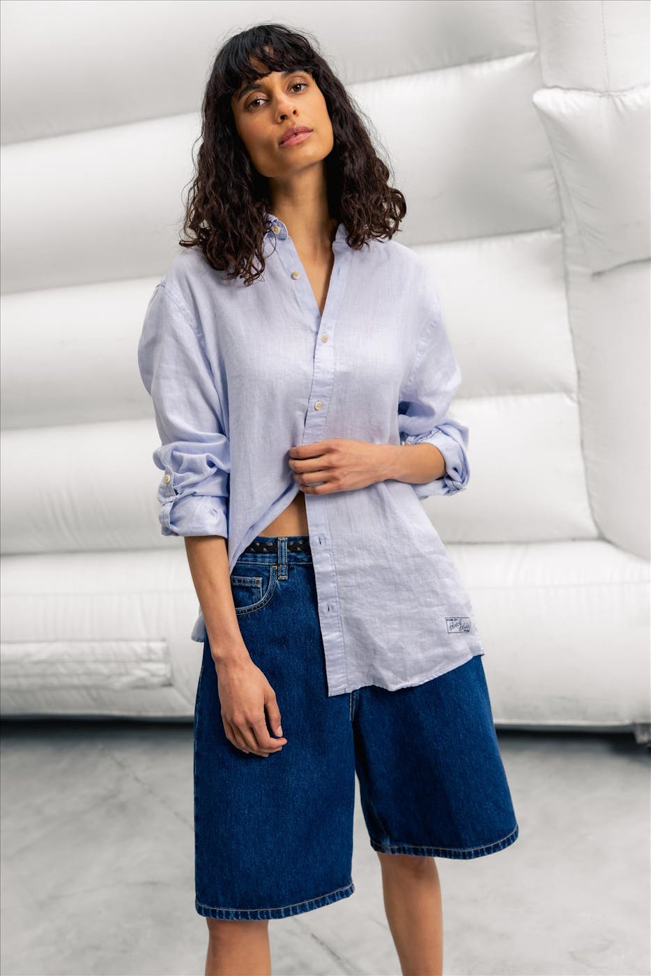 Scotch & Soda - Lichtblauw Linen hemd