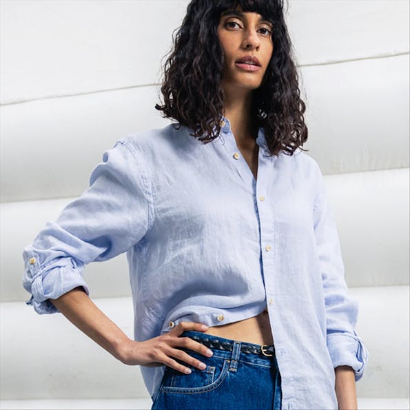 Scotch & Soda - Lichtblauw Linen hemd