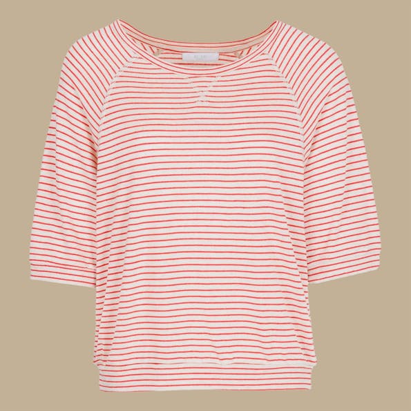 BY BAR - Beige-rode Neva Stripe T-shirt