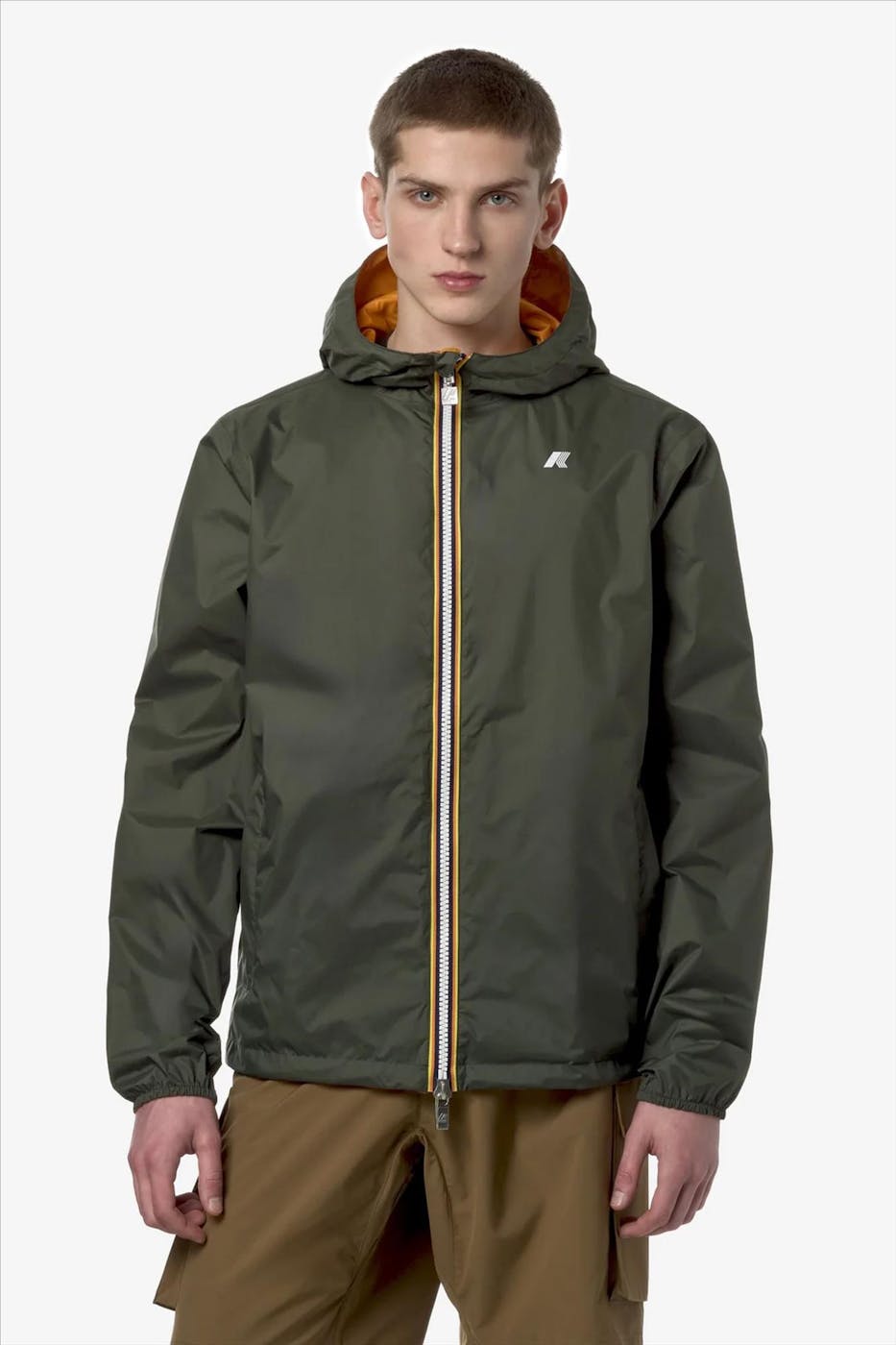 K-Way - Kaki-Oranje Jake Plus Double jas