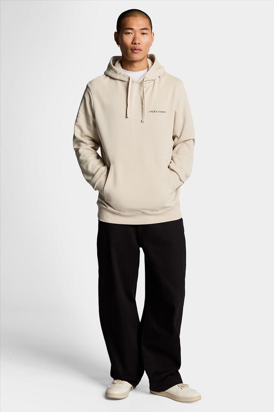 Lyle & Scott - Ecru Embroidered hoodie